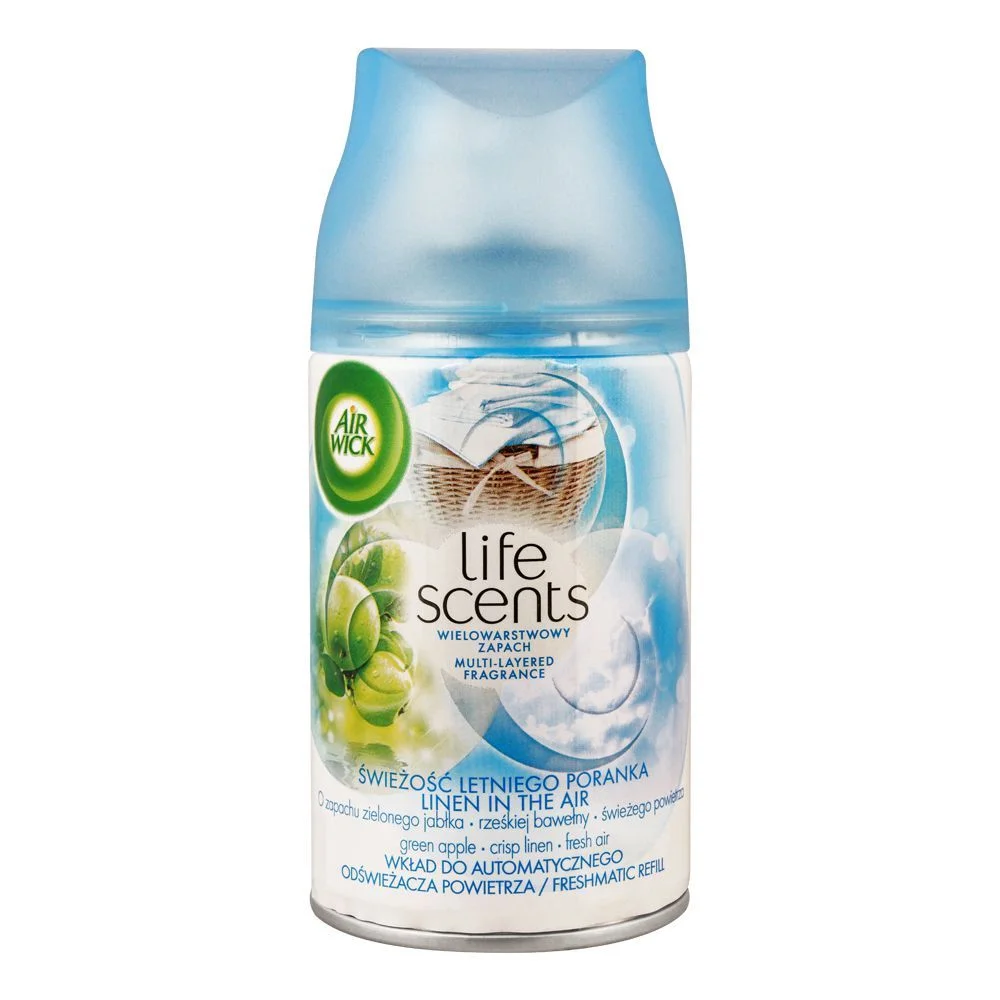 Airwick Life Scents Linen In The Air Green Apple Air Freshner Refill, 250Ml Airwick Life Scents Linen In The Air Green Apple Air Freshner Refill, 250Ml