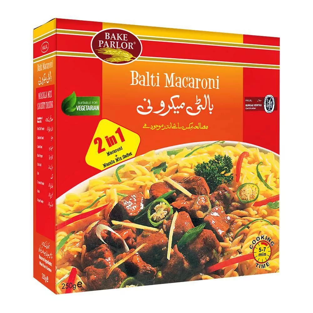 Bake Parlor Balti Macaroni 250Gm Box A Bake Parlor Balti Macaroni 250Gm Box