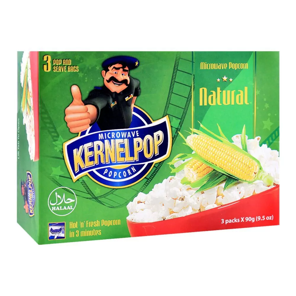 Kernelpop Popcorn Natural, 3 Packs X 90G Kernelpop Popcorn Natural, 3 Packs X 90G