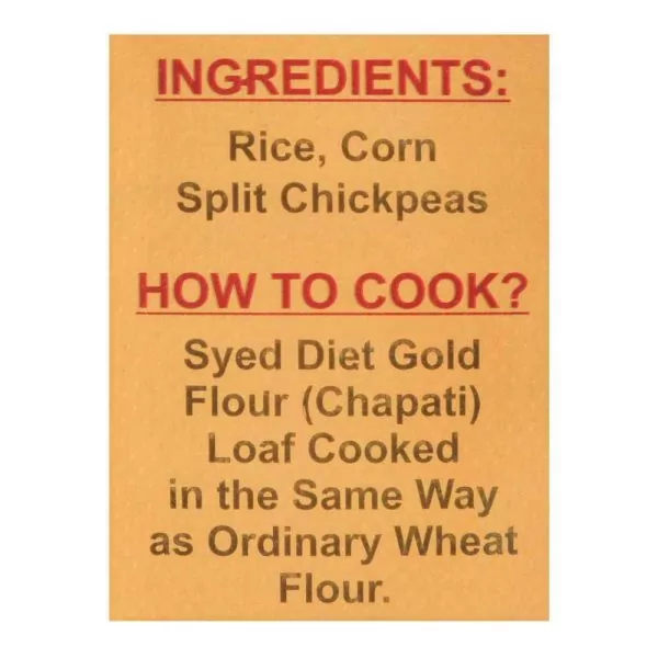 Syed Flour Mills Diet Gold Atta, Wheat & Gluten Free, 1 KG