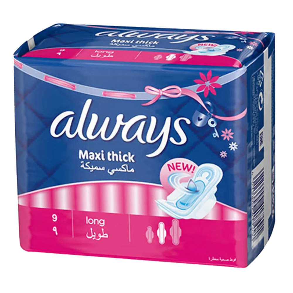 Always Pads Maxi Thick Long 9Pcs Pack Always Pads Maxi Thick Long 9Pcs Pack
