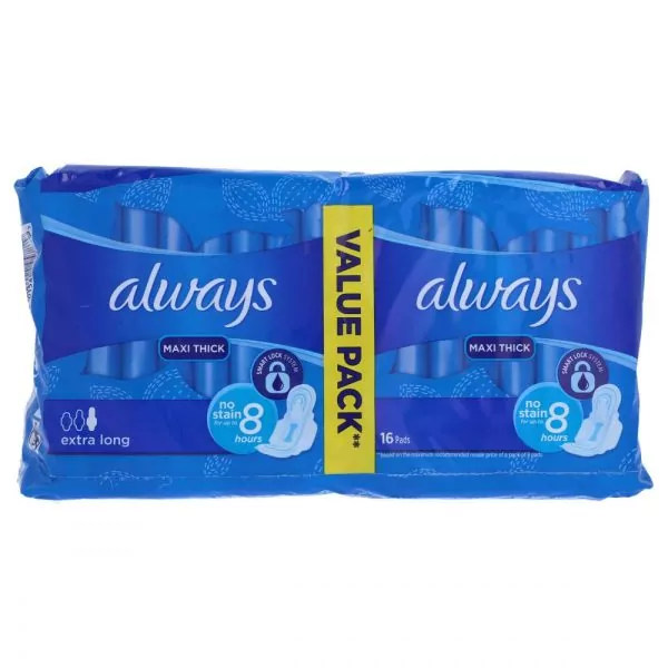 Always Thick Soft Extra Long Night Pads 16 Pads - Clicks