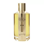Mancera Gold Prestigium EDP 120ml bottle with an elegant dark background, highlighting oud and rose fragrance notes.
