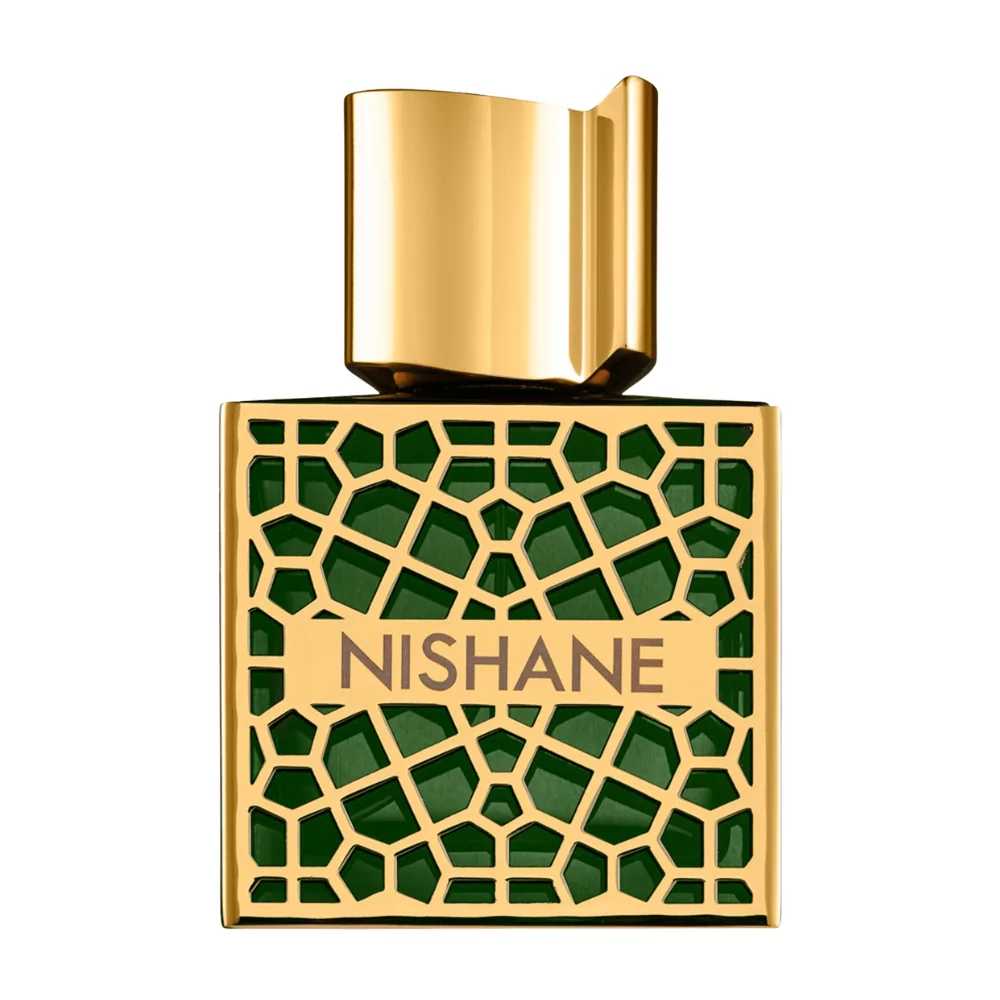 Nishane Shem Extrait Unisex 50Ml Nishane Shem Extrait 50Ml Bottle Against A Glowing Background, Highlighting Its Rose, Amber, And Leather Notes.