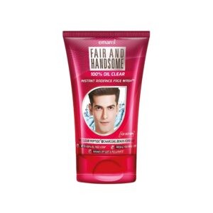 Emami Fair And Handsome Face Wash 50G – Men’s Face Wash For Oily Skin With Oil-Clear Peptide And Charcoal Beads.