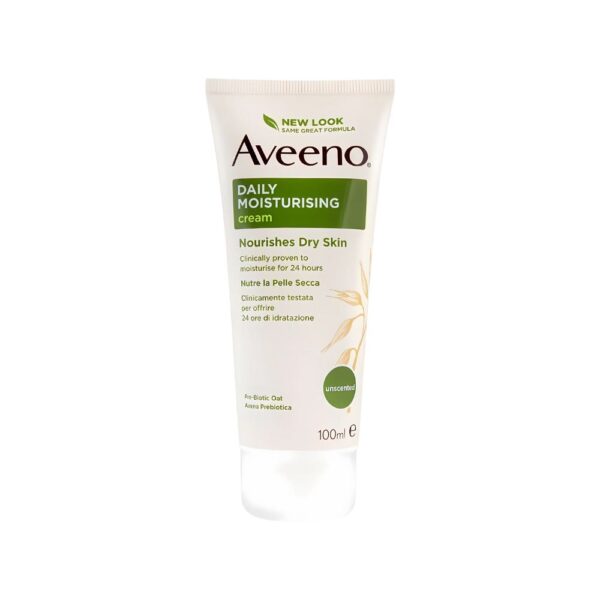 Aveeno Daily Moisturising Cream 100ml – cream for dry and sensitive skin with oatmeal and long-lasting hydration.