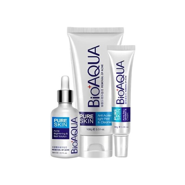 BIOAQUA Acne Removal & Brightening Kit – Complete facial care set for acne-prone skin.