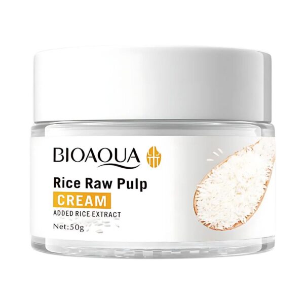 BIOAQUA Rice Raw Pulp Cream – Lightweight daily face cream with rice extract for soft and glowing skin.