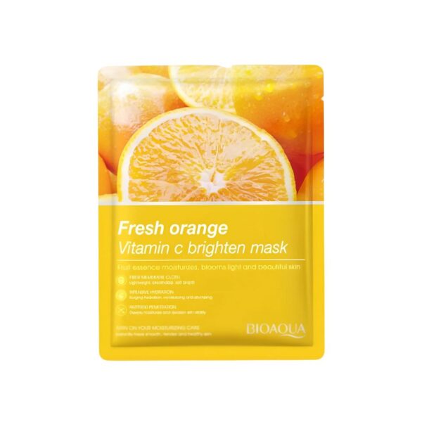 BIOAQUA Orange Vitamin C Mask – Hydrating and brightening sheet mask with orange extract and Vitamin C.