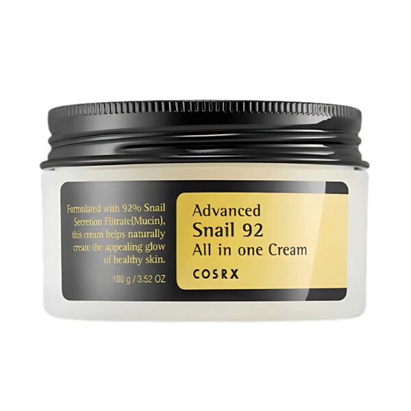 COSRX Advanced Snail 92 All in One Cream 100gm – Hydrating and repairing moisturizer with 92% snail mucin for all skin types.