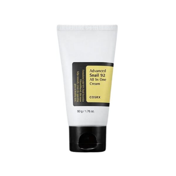COSRX Advanced Snail 92 All in one Cream 50gm – Hydrating snail mucin moisturizer for soothing, repairing, and plumping skin. Lightweight and ideal for sensitive skin.