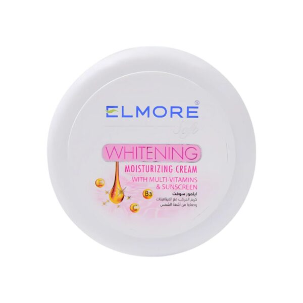 Elmore Soft Whitening Moisturizing Cream 200ml – Face and body cream for soft, bright, and hydrated skin.