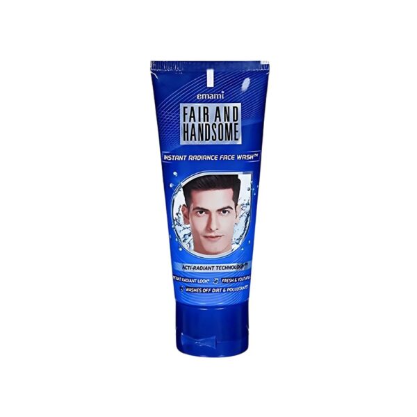 Emami Fair & Handsome Radiance Face Wash 100g – Face wash for men with niacinamide and Acti-Radiant formula for bright, oil-free skin.