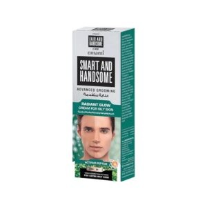 Emami Radiant Glow Cream For Oily Skin 50G – Men’s Daily Brightening Cream With Strong Oil Control, Uv Protection, And A Light, Non-Greasy Finish For Lasting Freshness.