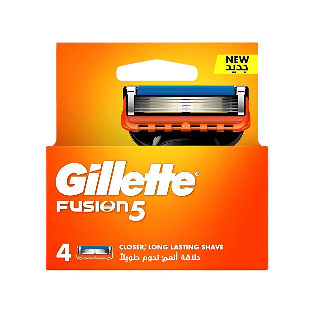 Gillette Fusion 5 Men Cartridge 4 Count – Razor Blade Refills With Anti-Friction Edges And Precision Trimmer.
