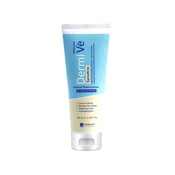 Jenpharm Dermive Sensitive Moisturizer – Soothes dry and sensitive skin with oat oil and ceramides.