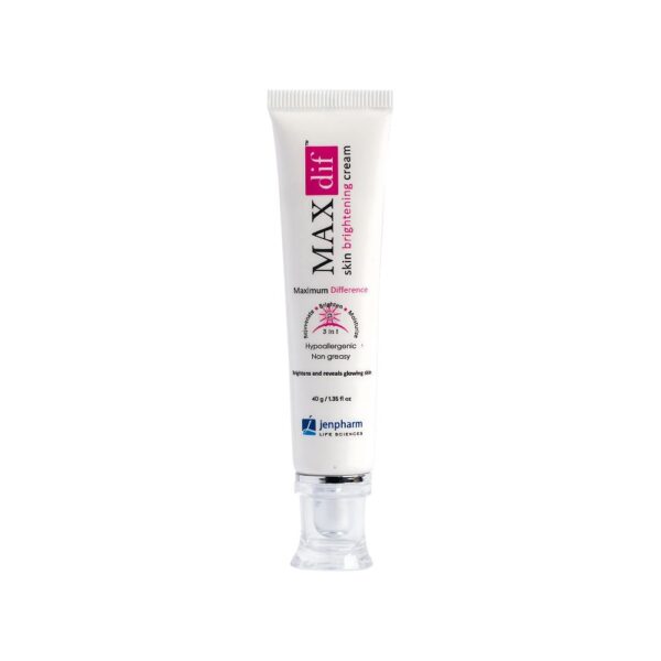 Jenpharm Maxdif Skin Brightening Cream – Fades spots and gives bright, even skin with Vitamin C and Kojic Acid.