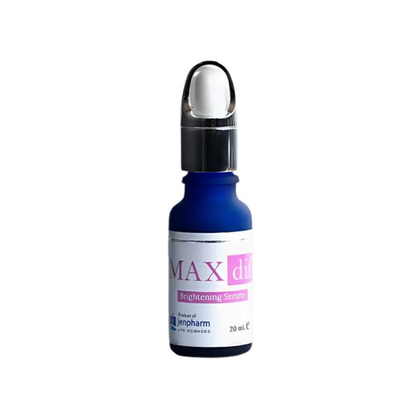 Jenpharm Maxdif brightening Serum – Fades dark spots and brightens skin with Vitamin C and Alpha Arbutin.