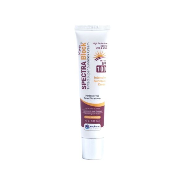 Jenpharm Spectra Sunblock SPF 100 – Strong sunblock for face and body with no white cast.