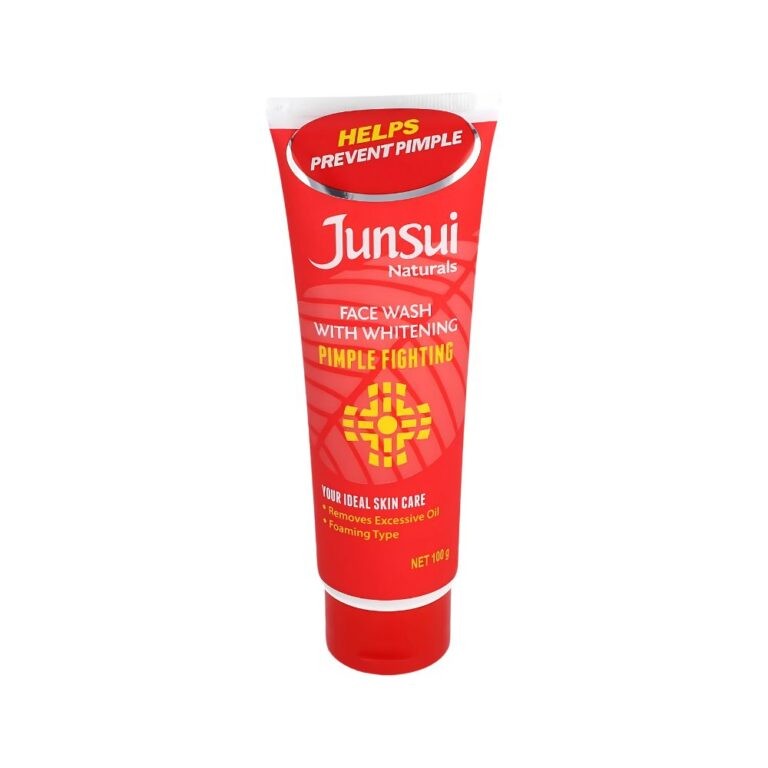 Junsui Whitening Pimple Fighting Face Wash 100G – Fights Pimples, Brightens Skin, And Removes Oil With Yam Bean And Anti-Bacterial Formula.