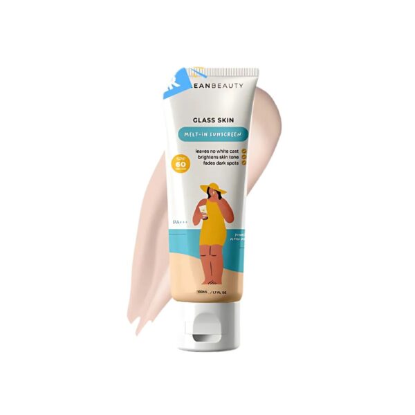 Klean Beauty Melt in Hydrating Sunscreen 100ml – Mineral sunscreen with zinc, alpha arbutin, and aloe for full sun protection and bright skin.