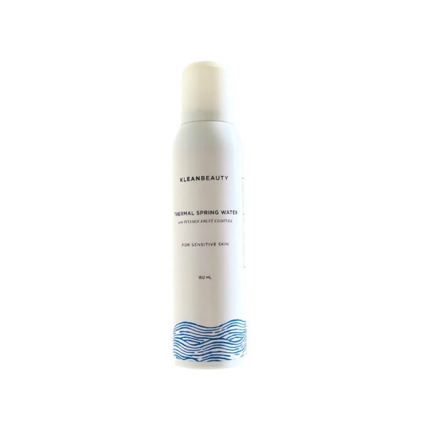 Klean Beauty Thermal Spring Water 150ml – Gentle mineral mist to calm, hydrate, and refresh all skin types.