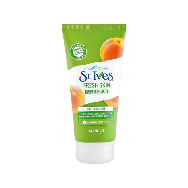 St. Ives Apricot Face Scrub 150g – Natural scrub with walnut shell and apricot extract for deep cleaning and smooth skin.