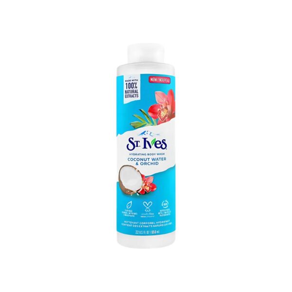 St. Ives Coconut Water & Orchid Body Wash 650ml – Gentle body wash with natural ingredients for soft and fresh skin.