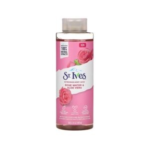 St. Ives Rose Water &Amp; Aloe Vera Body Wash 473Ml – Gentle Cleanser With Natural Extracts For Smooth, Hydrated, And Refreshed Skin.
