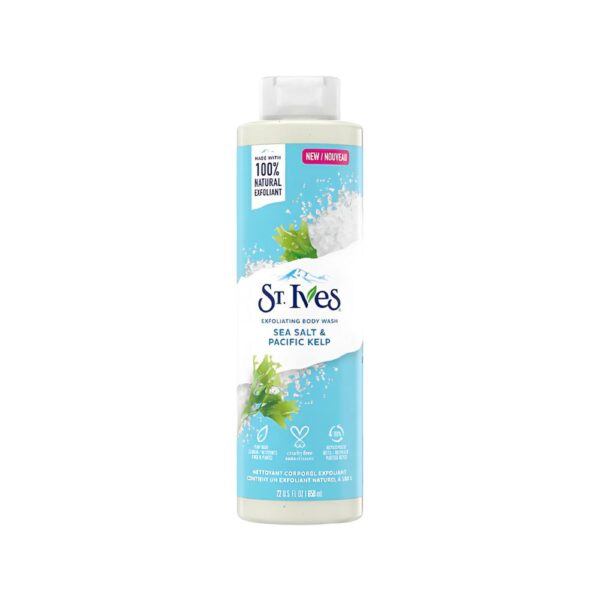 St. Ives Sea Salt & Pacific Kelp Body Wash 650ml – Daily exfoliating body wash with natural sea minerals for smooth, clean skin.