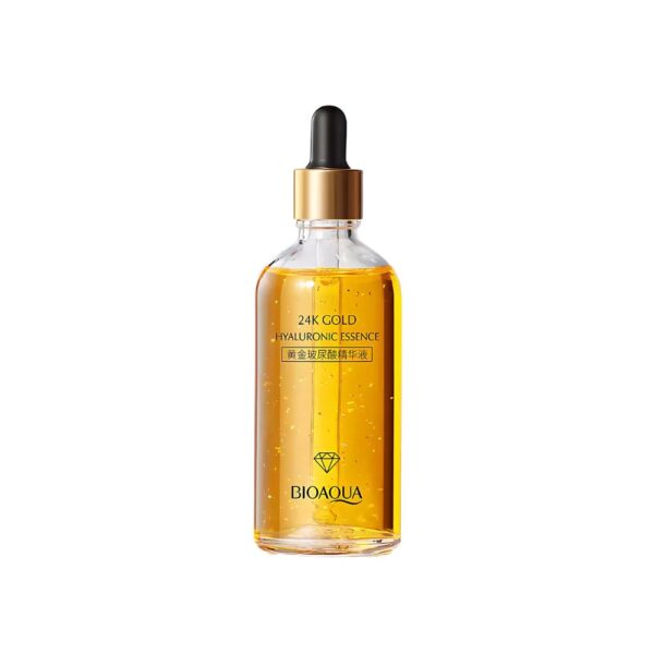 BIOAQUA 24k Gold Serum Hyaluronic Essence – Hyaluronic acid skincare with gold particles for firm, glowing, and hydrated skin.