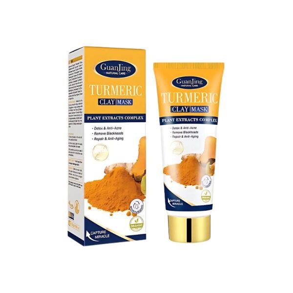 BIOAQUA Guanjing Turmeric Brightening Clay Mask – Purifies pores, controls oil, and brightens skin for a radiant glow.