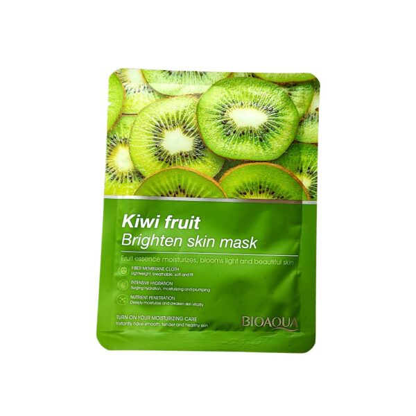 BIOAQUA Kiwi Fruit Brighten Skin Mask – Hydrating and brightening sheet mask with Vitamin C and Hyaluronic Acid.