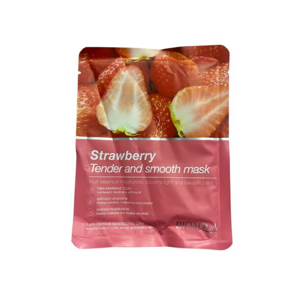 BIOAQUA Strawberry Sheet Mask – Hydrates, brightens, and softens skin with vitamin C and strawberry extract.