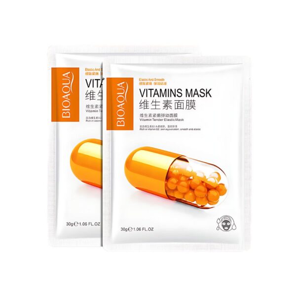 BIOAQUA Vitamin Tender Elastic Mask – Hydrating & firming sheet mask with vitamins.