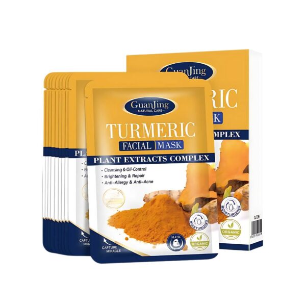 Guanjing Turmeric Facial Mask – Cleanses, brightens, and soothes skin with turmeric and plant extracts.
