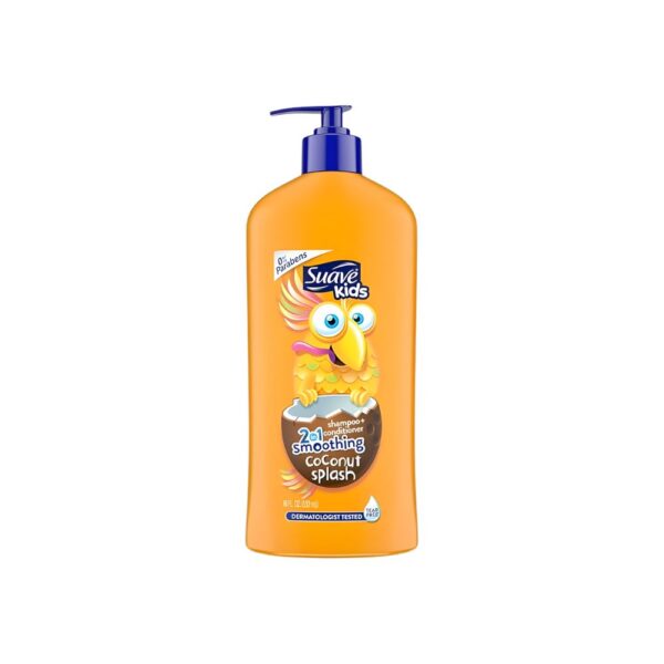 Suave Kids 2-in-1 Smoothing Coconut Splash Shampoo + Conditioner 532ml Tear-Free Coconut Hair Care for Kids.