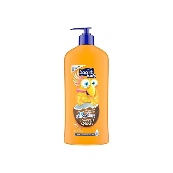 Suave Kids 2-in-1 Smoothing Coconut Splash Shampoo + Conditioner 532ml Tear-Free Coconut Hair Care for Kids.